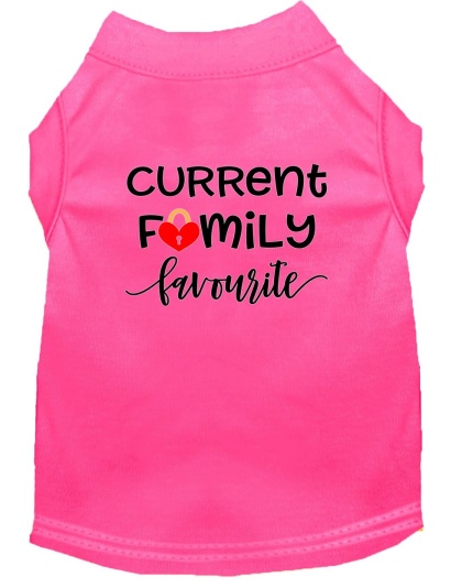 Family Favorite Screen Print Dog Shirt Bright Pink Lg