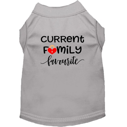 Family Favorite Screen Print Dog Shirt Grey Lg