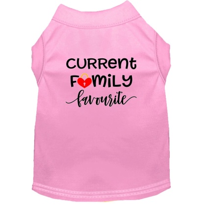 Family Favorite Screen Print Dog Shirt Light Pink Lg