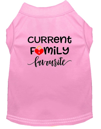 Family Favorite Screen Print Dog Shirt Light Pink Lg