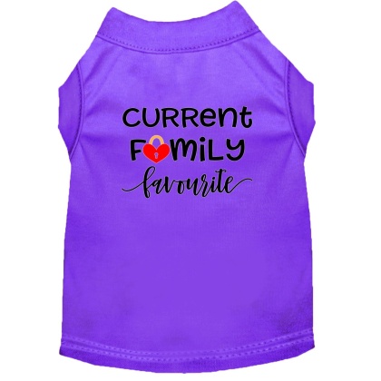 Family Favorite Screen Print Dog Shirt Purple Lg