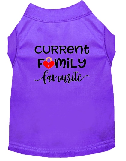 Family Favorite Screen Print Dog Shirt Purple Lg