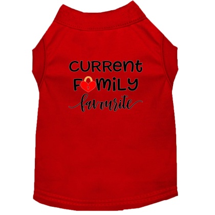 Family Favorite Screen Print Dog Shirt Red Lg