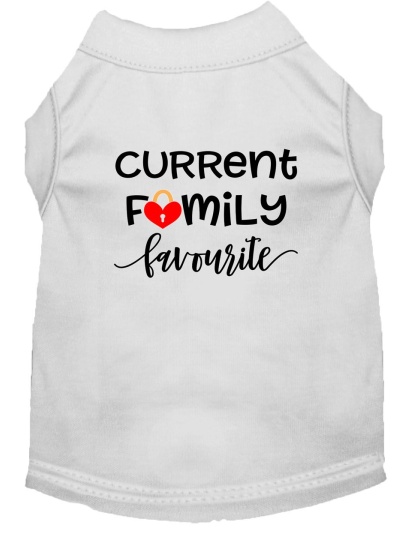 Family Favorite Screen Print Dog Shirt White Lg