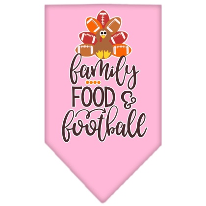 Family, Food, and Football Screen Print Bandana Light Pink Large