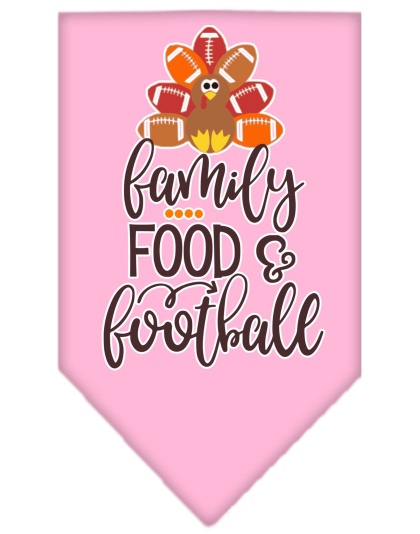 Family, Food, and Football Screen Print Bandana Light Pink Large