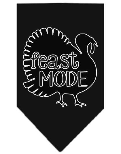 Feast Mode Screen Print Bandana Black Large