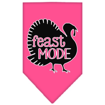 Feast Mode Screen Print Bandana Bright Pink Large