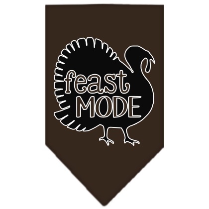 Feast Mode Screen Print Bandana Cocoa Large