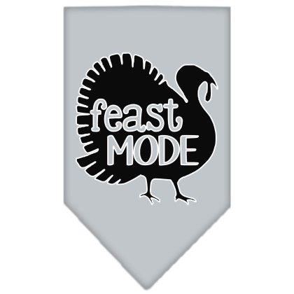 Feast Mode Screen Print Bandana Grey Large