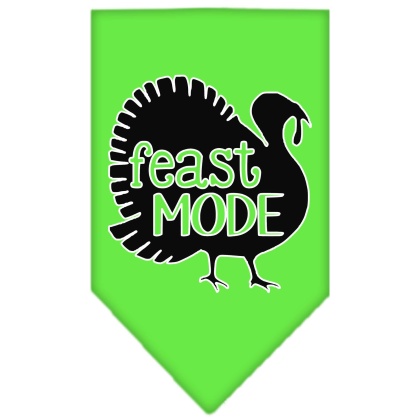 Feast Mode Screen Print Bandana Lime Green Large