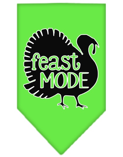 Feast Mode Screen Print Bandana Lime Green Large