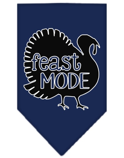 Feast Mode Screen Print Bandana Navy Blue large