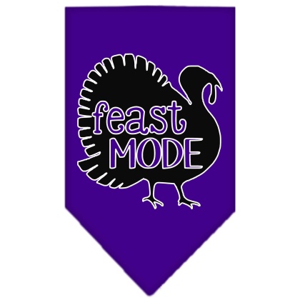 Feast Mode Screen Print Bandana Purple Large