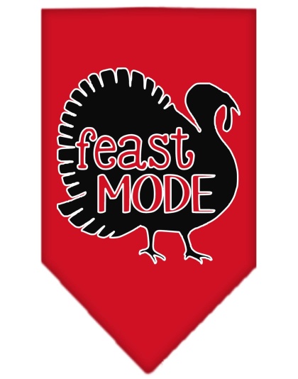 Feast Mode Screen Print Bandana Red Large