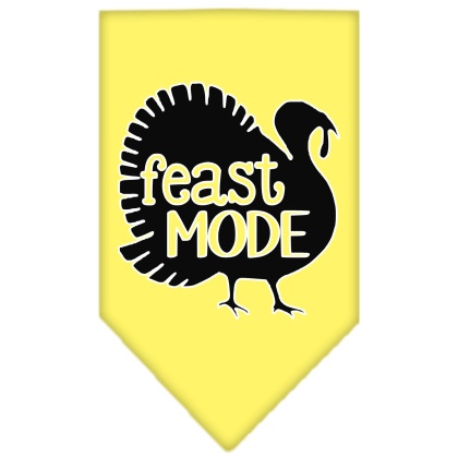 Feast Mode Screen Print Bandana Yellow Large