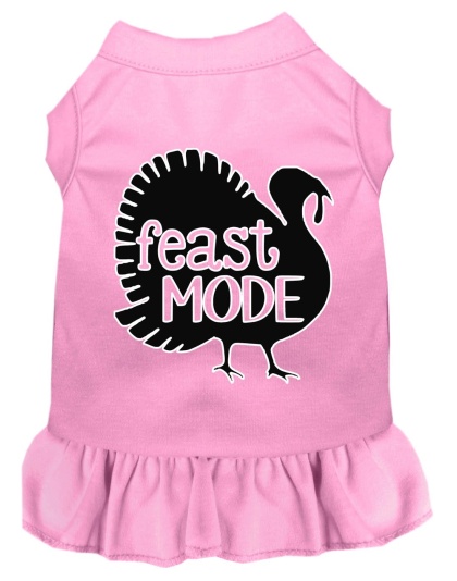 Feast Mode Screen Print Dog Dress Light Pink 4X