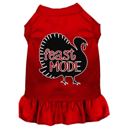 Feast Mode Screen Print Dog Dress Red 4X