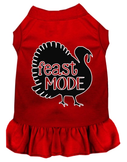 Feast Mode Screen Print Dog Dress Red 4X