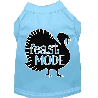 Feast Mode Screen Print Dog Shirt Baby Blue Lg