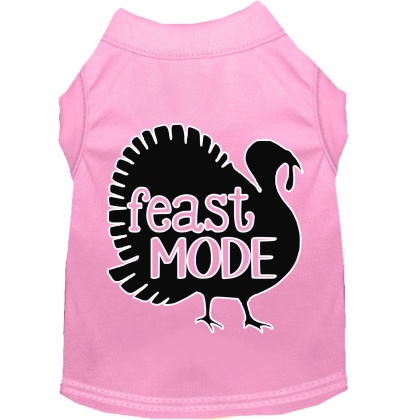 Feast Mode Screen Print Dog Shirt Light Pink Lg