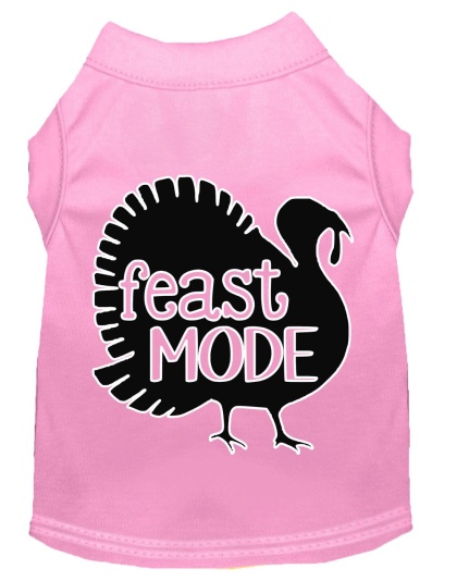 Feast Mode Screen Print Dog Shirt Light Pink Lg