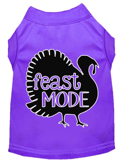 Feast Mode Screen Print Dog Shirt Purple Lg