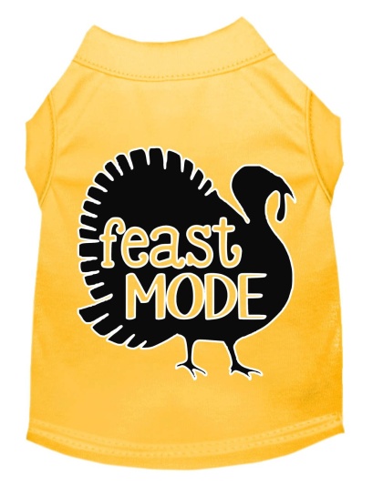 Feast Mode Screen Print Dog Shirt Yellow Lg