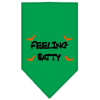 Feeling Batty Screen Print Bandana Emerald Green Large