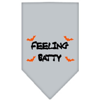 Feeling Batty Screen Print Bandana Grey Large