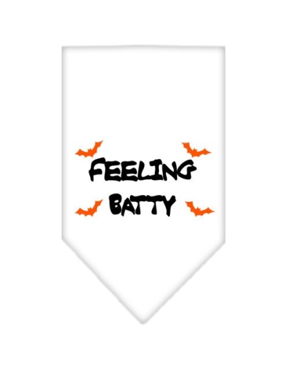 Feeling Batty Screen Print Bandana White Large