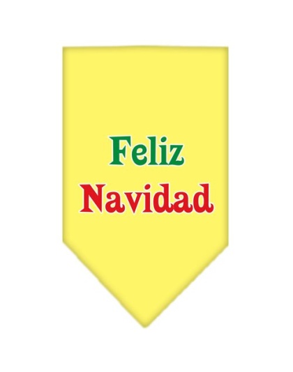 Feliz Navidad Screen Print Bandana Yellow Large