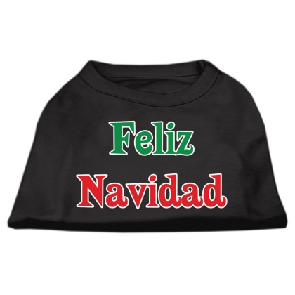 Feliz Navidad Screen Print Shirts Black L