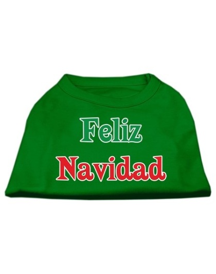 Feliz Navidad Screen Print Shirts Emerald Green Lg