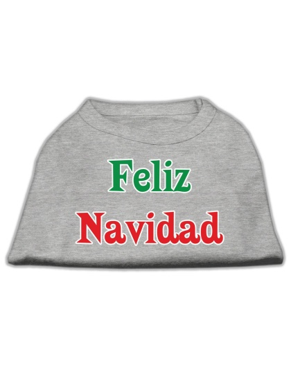 Feliz Navidad Screen Print Shirts Grey L