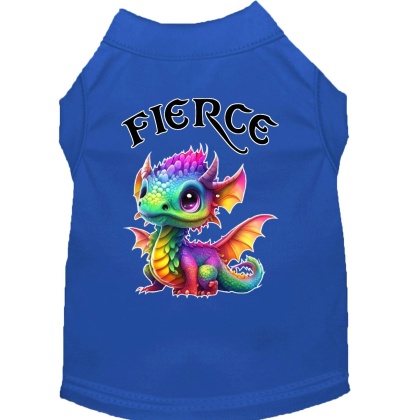 Fierce Dragon Screen Print Dog Shirt Blue XS (8)