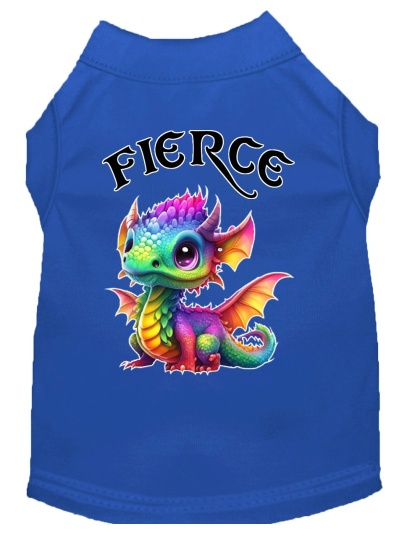 Fierce Dragon Screen Print Dog Shirt Blue XS (8)