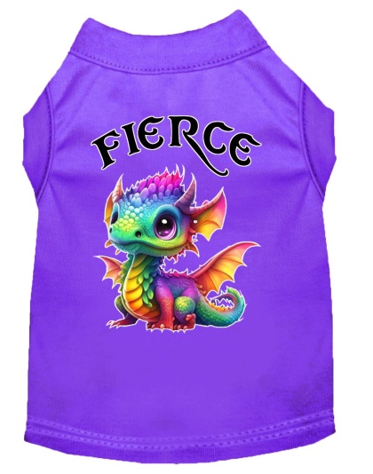 Fierce Dragon Screen Print Dog Shirt Purple XS (8)