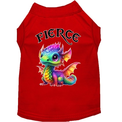 Fierce Dragon Screen Print Dog Shirt Red XS (8)