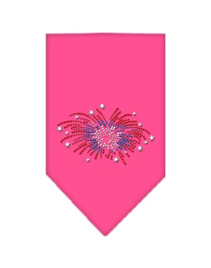 Fireworks Rhinestone Bandana Bright Pink Large