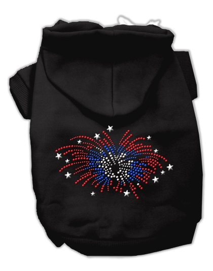 Fireworks Rhinestone Hoodie Black L