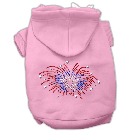 Fireworks Rhinestone Hoodie Pink L