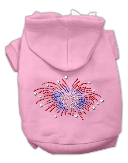 Fireworks Rhinestone Hoodie Pink L