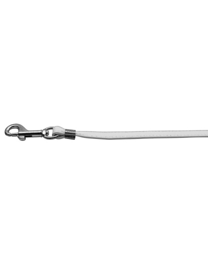 Flat Plain Leashes White Silver Hardware