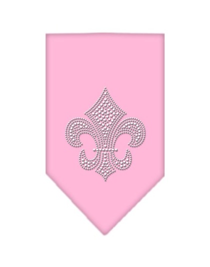 Fleur De Lis Rhinestone Bandana Light Pink Large