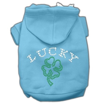 Four Leaf Clover Outline Hoodies Baby Blue L