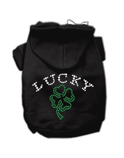 Four Leaf Clover Outline Hoodies Black L