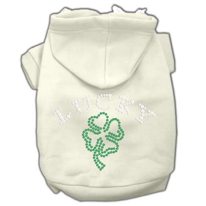 Four Leaf Clover Outline Hoodies Cream L