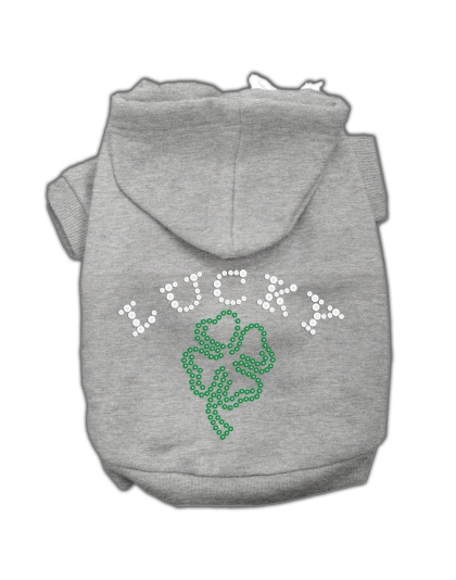 Four Leaf Clover Outline Hoodies Grey L