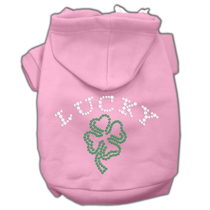 Four Leaf Clover Outline Hoodies Pink L